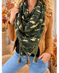 Écharpe patchwork kaki Eline