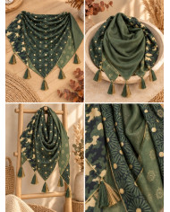 Écharpe patchwork noire Pauline