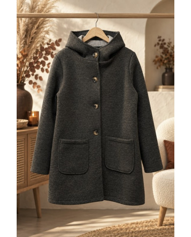 Manteau mi saison noir / gris foncé