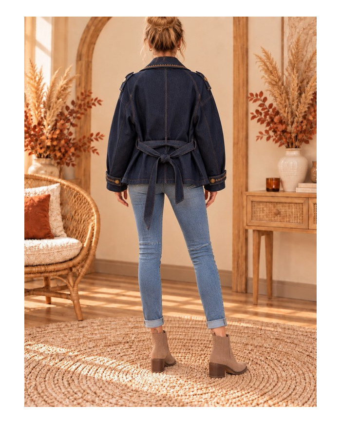 Veste blazer maxi oversize en jean