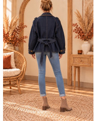 Veste blazer maxi oversize en jean