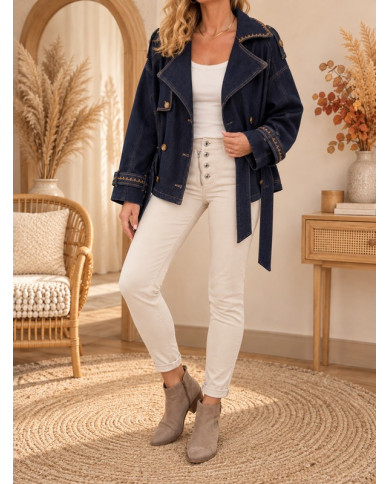 Veste blazer maxi oversize en jean