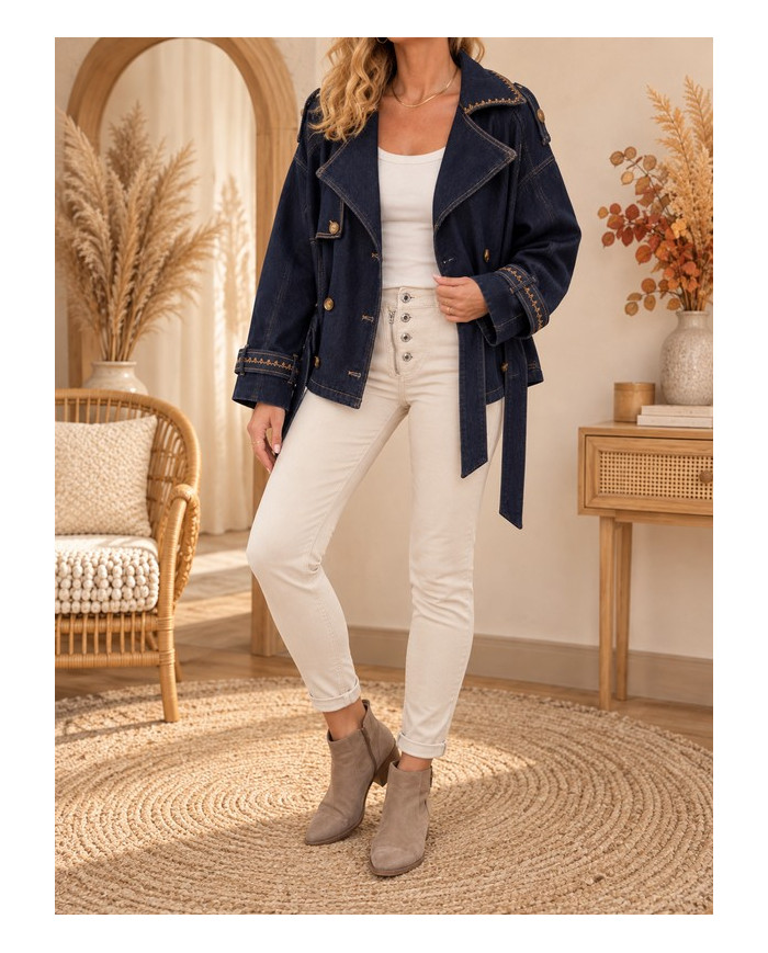 Veste blazer maxi oversize en jean