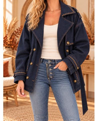 Veste blazer maxi oversize en jean