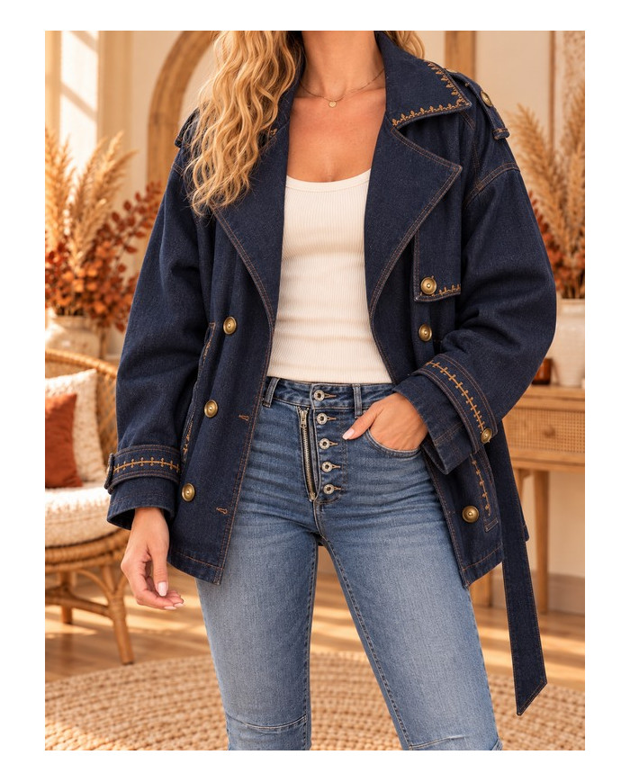 Veste blazer maxi oversize en jean