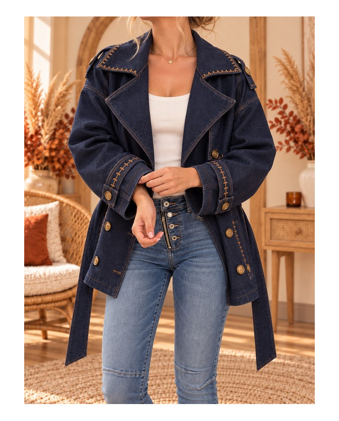 Veste blazer maxi oversize en jean