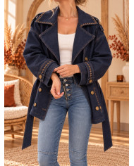 Veste blazer maxi oversize en jean