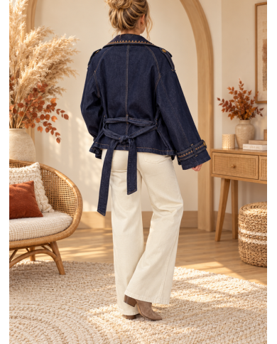 Veste blazer maxi oversize en jean