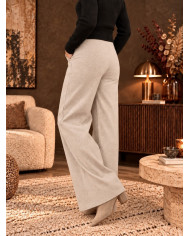 Pantalon beige clair en flanelle