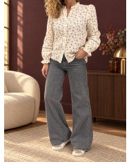 Chemisier rose fleuri Anna