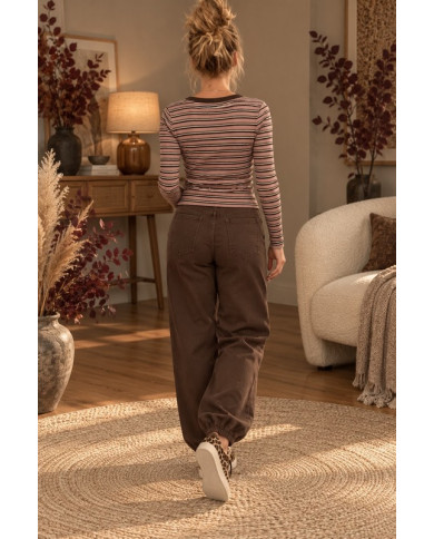 Pantalon Aladdin marron chocolat