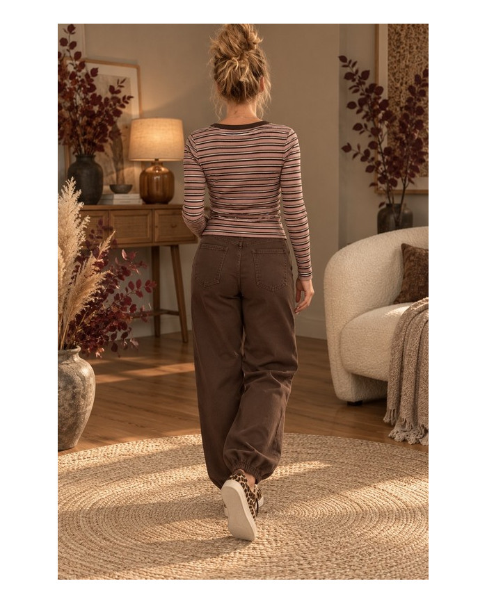 Pantalon Aladdin marron chocolat