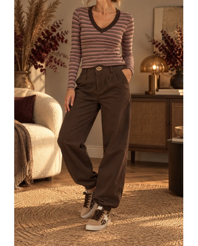 Pantalon Aladdin marron chocolat