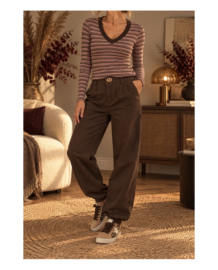 Pantalon Aladdin marron chocolat