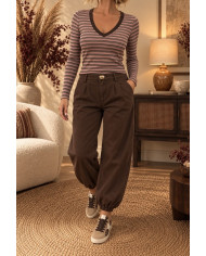 Pantalon Aladdin marron chocolat