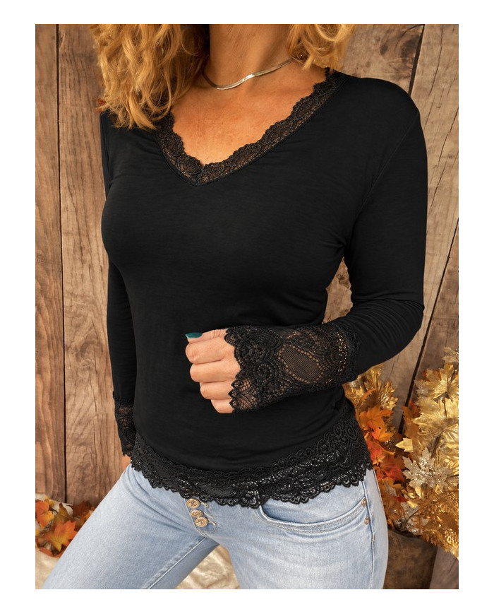Top léger dentelle noir