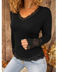 Top léger dentelle noir