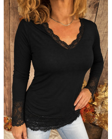 Top léger dentelle noir