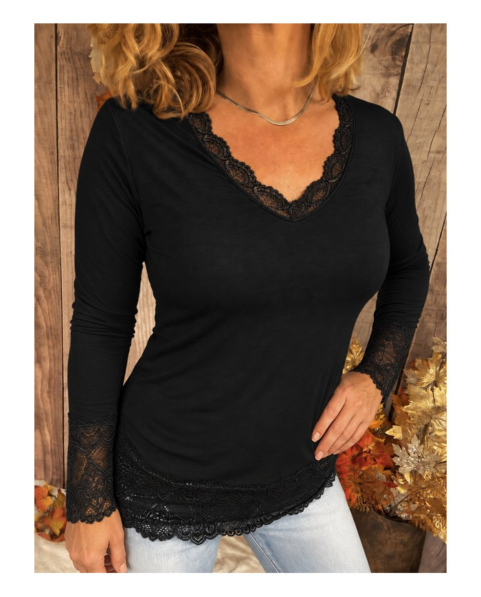 Top léger dentelle noir