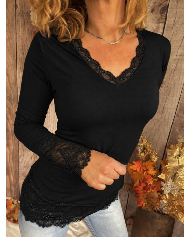 Top léger dentelle noir