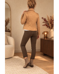 Veste suédine camel clair