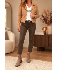 Veste suédine camel clair
