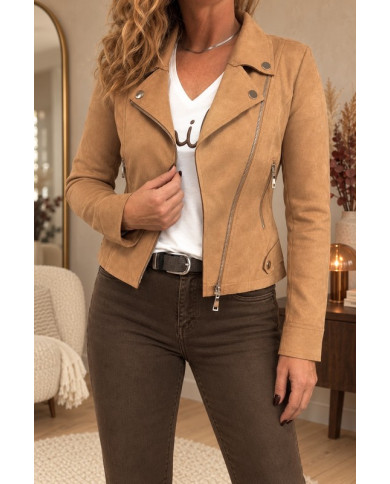 Veste suédine camel clair