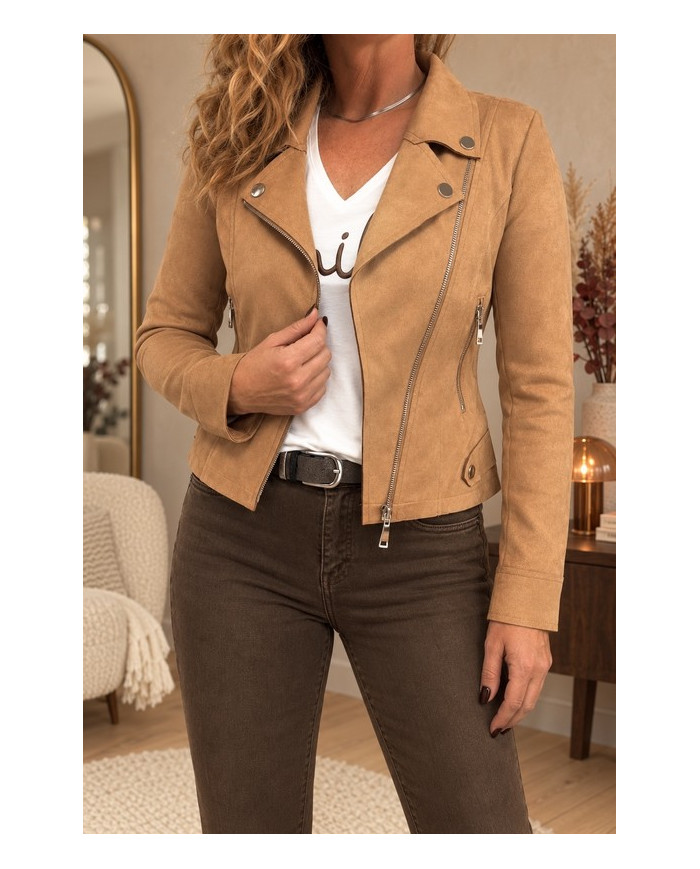 Veste suédine camel clair