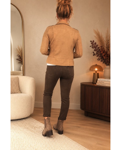 Veste suédine camel clair