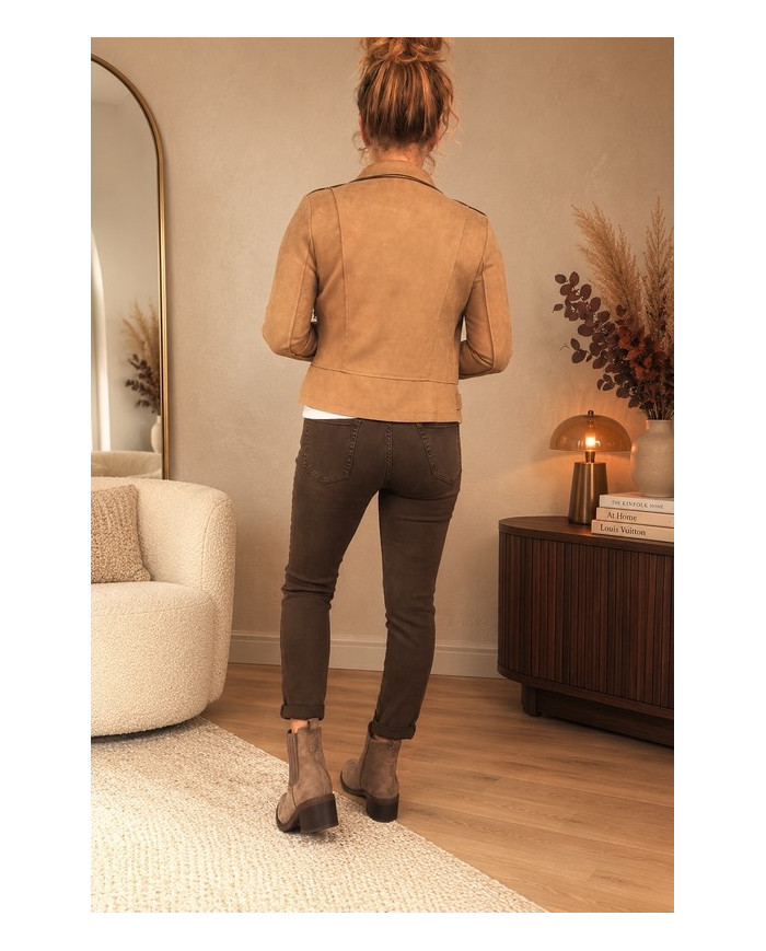 Veste suédine camel clair