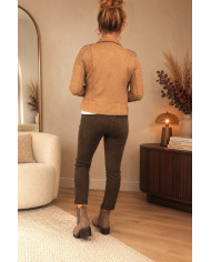 Veste suédine camel clair