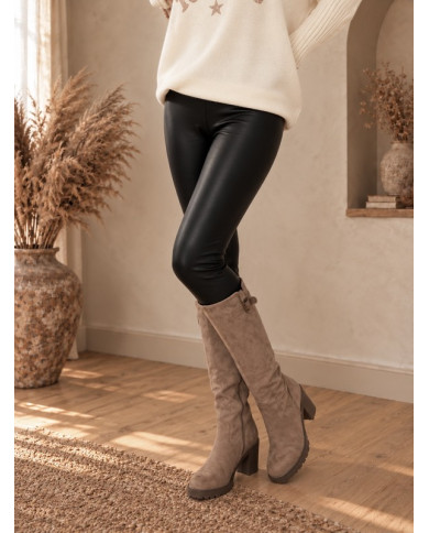 Legging en simili noir