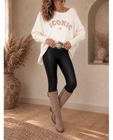 Legging en simili noir