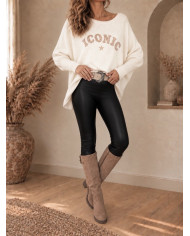 Legging en simili noir
