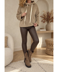 Sweat doudou à capuche taupe