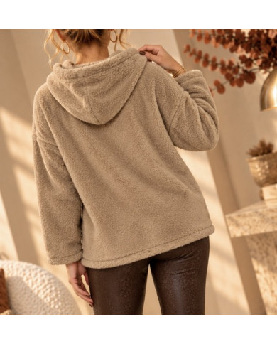 Sweat doudou à capuche taupe