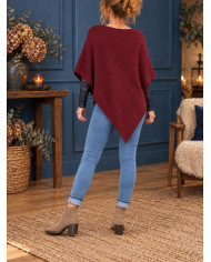 Poncho étoile bordeaux