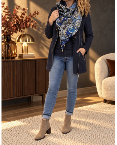 Écharpe patchwork bleue Aurore