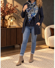 Écharpe patchwork bleue Aurore
