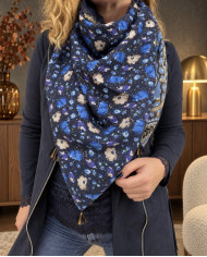 Écharpe patchwork bleue Aurore