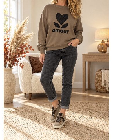 Jean boyfriend gris Renan