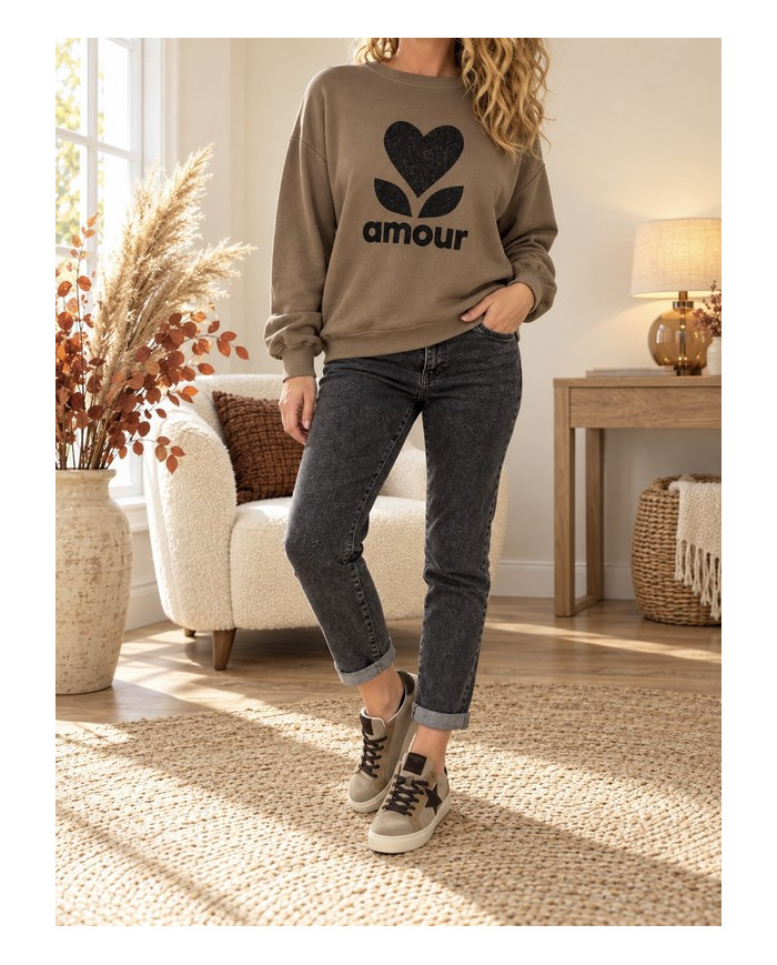 Jean boyfriend gris Renan