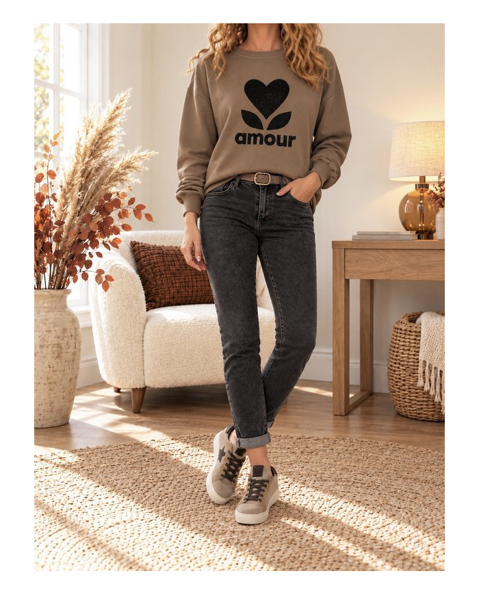 Jean boyfriend gris Renan