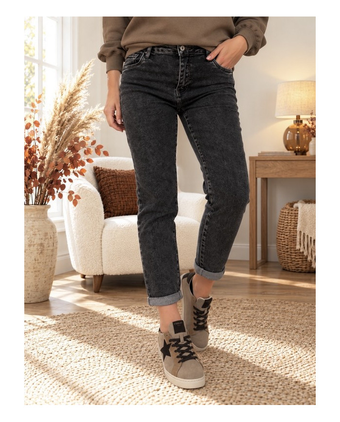 Jean boyfriend gris Renan