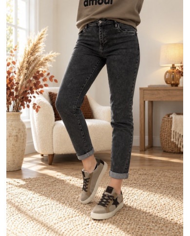 Jean boyfriend gris Renan