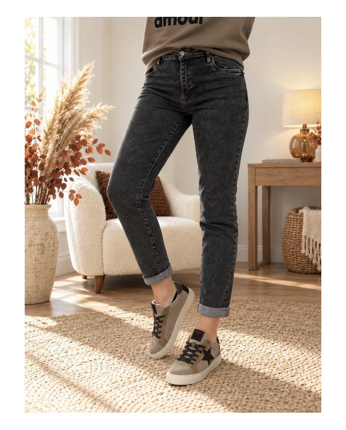Jean boyfriend gris Renan