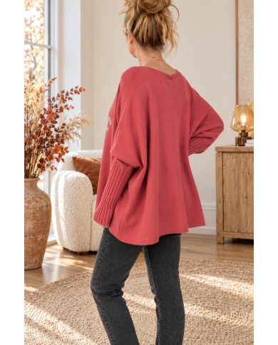 Pull oversize pepe rosa & doré "Iconic"