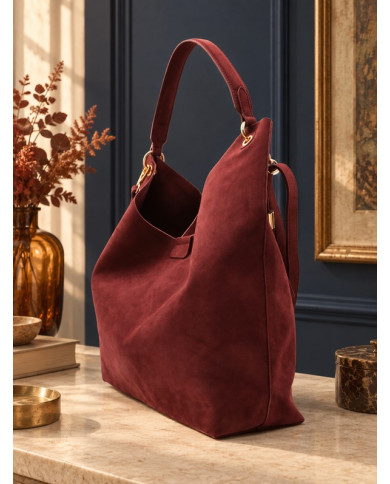 Sac en daim bordeaux Tessia