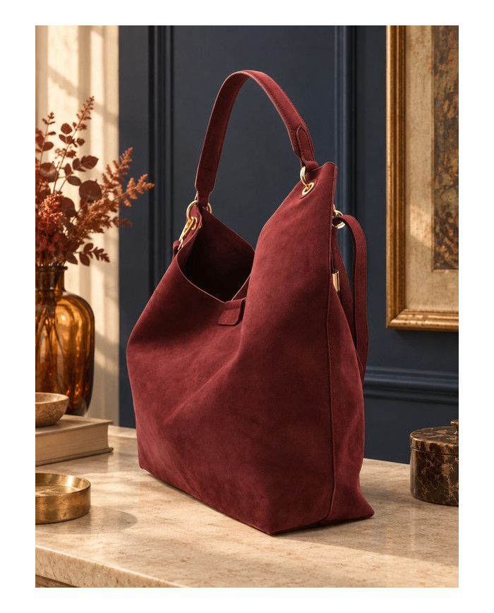 Sac en daim bordeaux Tessia