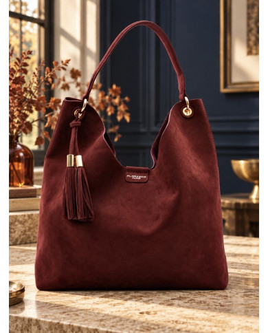 Sac en daim bordeaux Tessia